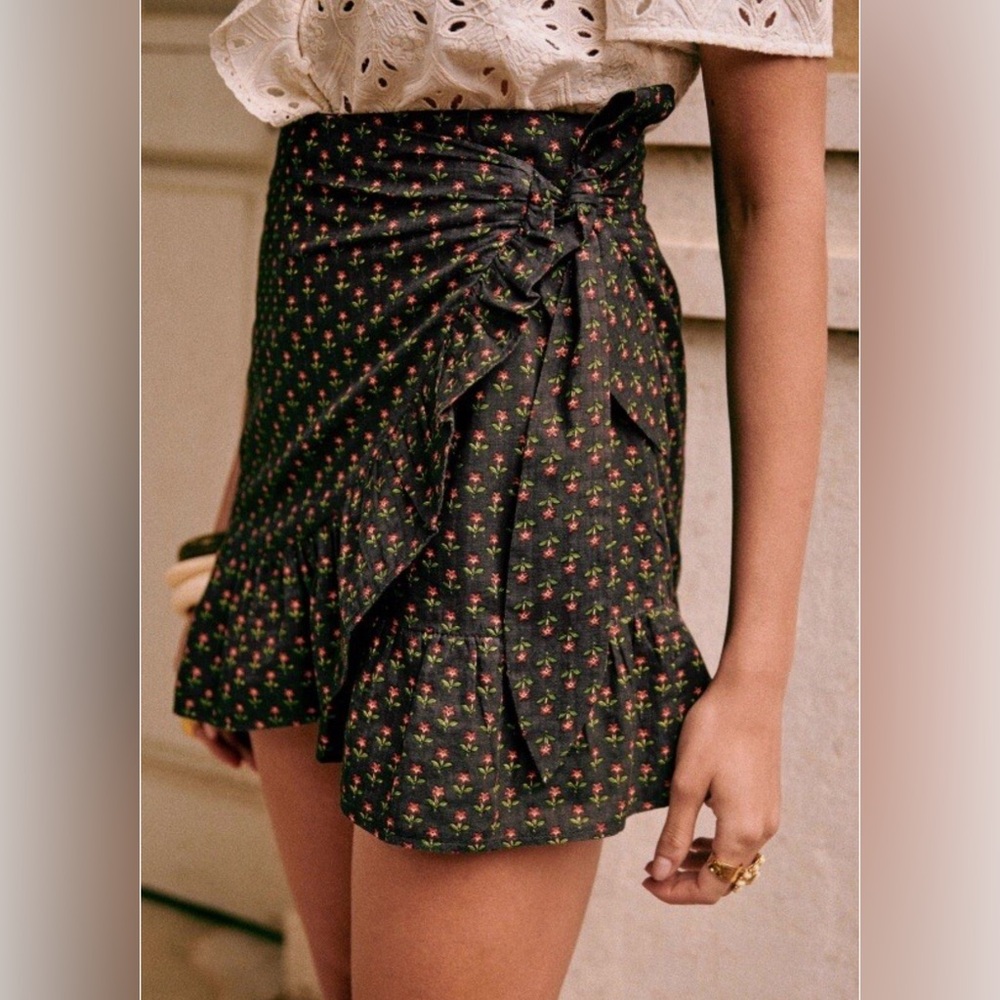 Sézane Camila Wrap Tie Mini Skirt EU Size 36 (US 4) - Picture 2 of 11